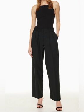 Aritzia Babaton Black Wide-Leg Dress Trousers